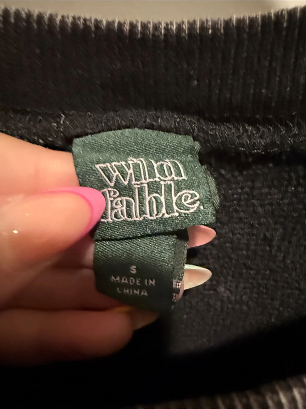 wild fable Washed Black 'Manhattan New York' Rhinestone Crewneck Sweatshirt - Picture 2 of 4